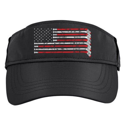 Hockey Stick USA Flag Faded Hockey Player Adult Drive Performance Visor