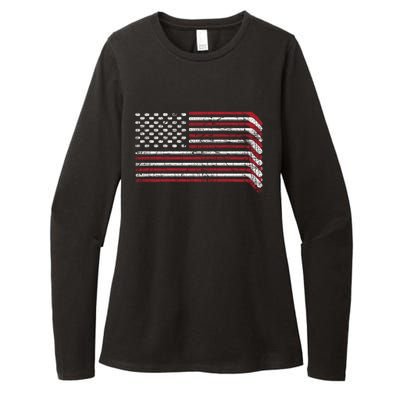 Hockey Sticks Us Flag Patriotic Hockey Player Ice Hockey Cool Gift Womens CVC Long Sleeve Shirt