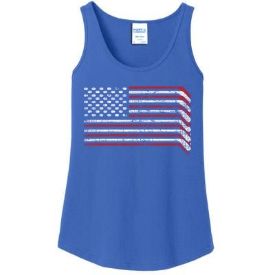 Hockey Sticks Us Flag Patriotic Hockey Player Ice Hockey Cool Gift Ladies Essential Tank