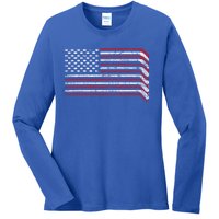 Hockey Sticks Us Flag Patriotic Hockey Player Ice Hockey Cool Gift Ladies Long Sleeve Shirt