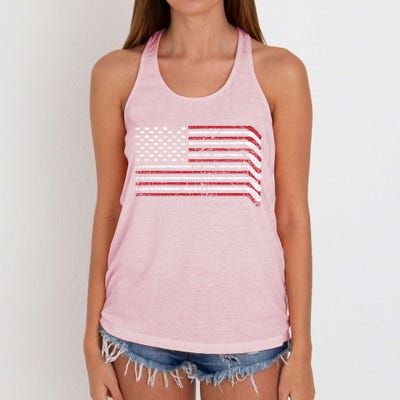 Hockey Sticks Us Flag Patriotic Hockey Player Ice Hockey Cool Gift Women's Knotted Racerback Tank