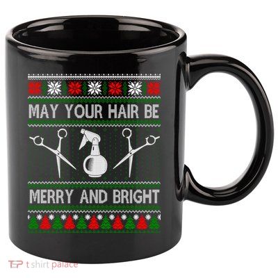 Hair Stylist Ugly Christmas Knit Sweater Gift Cute Gift 11oz C Handle Ceramic Mug