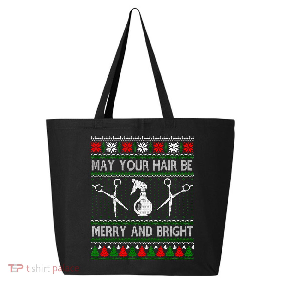 Hair Stylist Ugly Christmas Knit Sweater Gift Cute Gift 25L Jumbo Tote