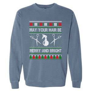 Hair Stylist Ugly Christmas Knit Sweater Gift Cute Gift Garment-Dyed Sweatshirt