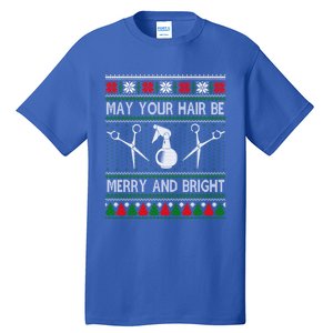 Hair Stylist Ugly Christmas Knit Sweater Gift Cute Gift Tall T-Shirt