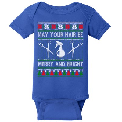 Hair Stylist Ugly Christmas Knit Sweater Gift Cute Gift Baby Bodysuit