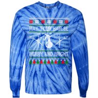 Hair Stylist Ugly Christmas Knit Sweater Gift Cute Gift Tie-Dye Long Sleeve Shirt