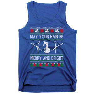 Hair Stylist Ugly Christmas Knit Sweater Gift Cute Gift Tank Top