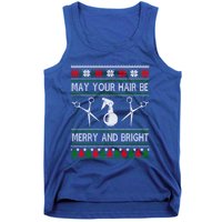 Hair Stylist Ugly Christmas Knit Sweater Gift Cute Gift Tank Top