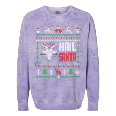 Hail Santa Ugly Christmas Gift Colorblast Crewneck Sweatshirt