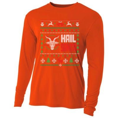 Hail Santa Ugly Christmas Gift Cooling Performance Long Sleeve Crew