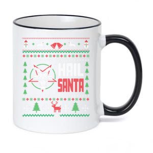 Hail Santa Ugly Christmas Gift 11oz Black Color Changing Mug