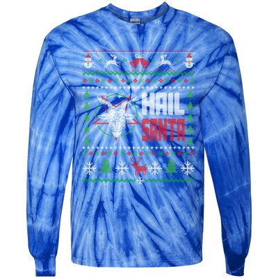 Hail Santa Ugly Christmas Gift Tie-Dye Long Sleeve Shirt