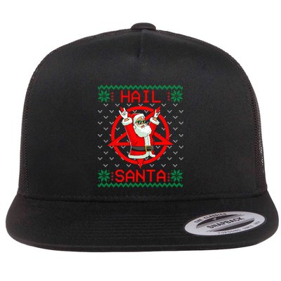 Hail Santa Ugly Christmas Sweater Flatbill Hat