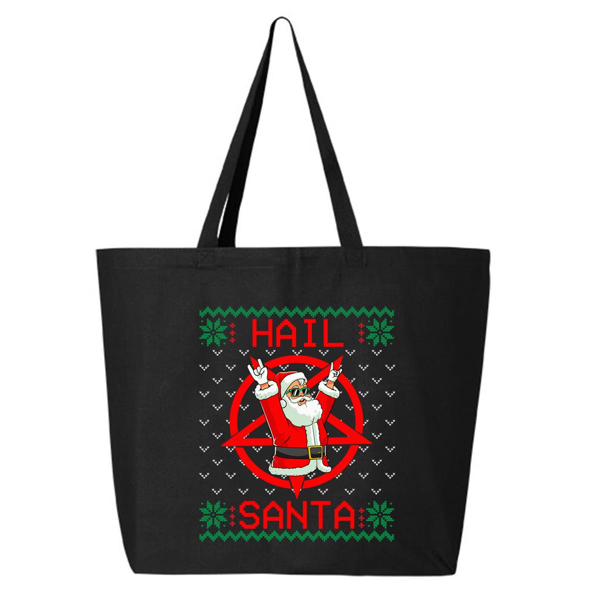 Hail Santa Ugly Christmas Sweater 25L Jumbo Tote