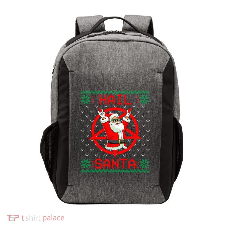 Hail Santa Ugly Christmas Sweater Vector Backpack