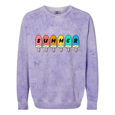 Hello Summer Vacation Ice Cream Colorblast Crewneck Sweatshirt