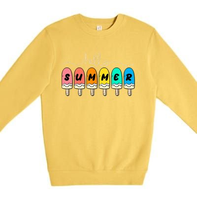 Hello Summer Vacation Ice Cream Premium Crewneck Sweatshirt