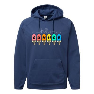 Hello Summer Vacation Ice Cream Performance Fleece Hoodie