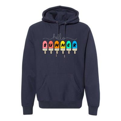 Hello Summer Vacation Ice Cream Premium Hoodie