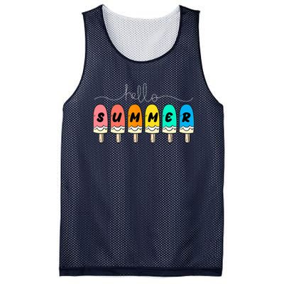 Hello Summer Vacation Ice Cream Mesh Reversible Basketball Jersey Tank