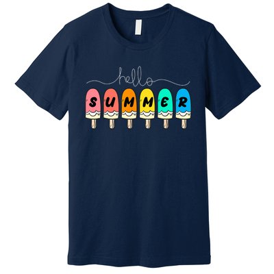 Hello Summer Vacation Ice Cream Premium T-Shirt