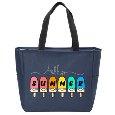 Hello Summer Vacation Ice Cream Zip Tote Bag