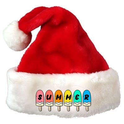 Hello Summer Vacation Ice Cream Premium Christmas Santa Hat