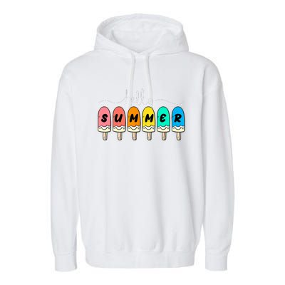 Hello Summer Vacation Ice Cream Garment-Dyed Fleece Hoodie