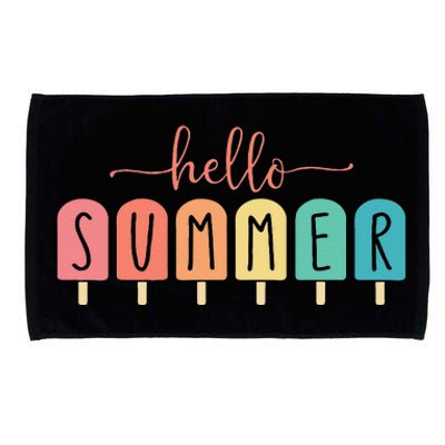 Hello Summer Vacation Ice Cream Popsicle Ice Lolly Gift Microfiber Hand Towel