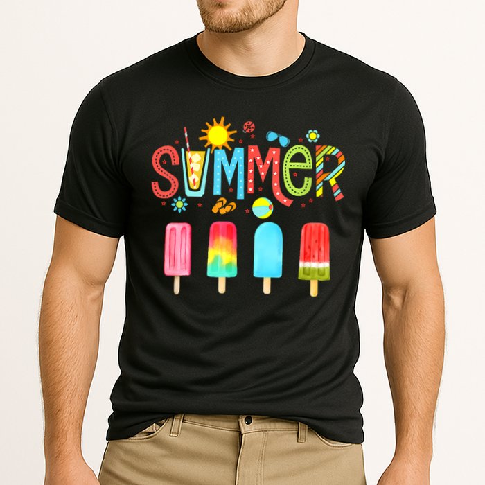 Hello Summer Vacation Ice Cream Popsicle Ice Lolly Gifts (1) Cooling Performance Crew T-Shirt