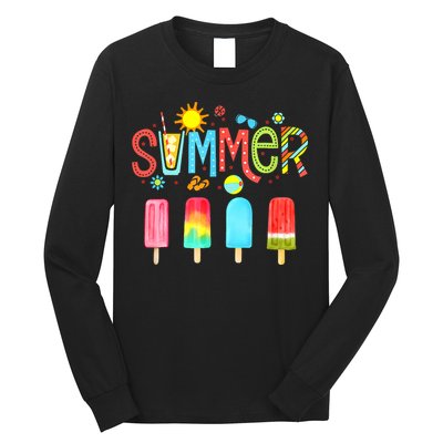 Hello Summer Vacation Ice Cream Popsicle Ice Lolly Gifts (1) Long Sleeve Shirt