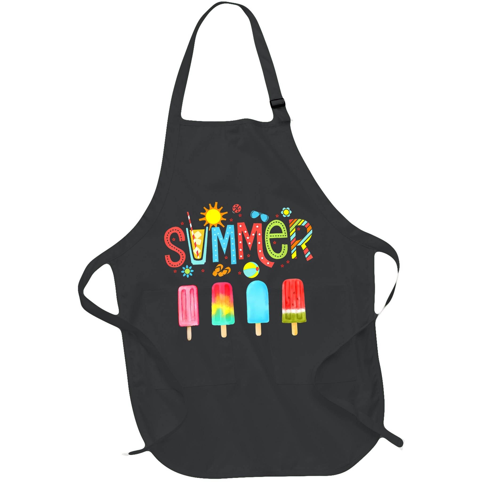 Hello Summer Vacation Ice Cream Popsicle Ice Lolly Gifts (1) Apron