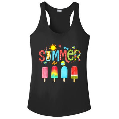 Hello Summer Vacation Ice Cream Popsicle Ice Lolly Gifts (1) Ladies PosiCharge Competitor Racerback Tank