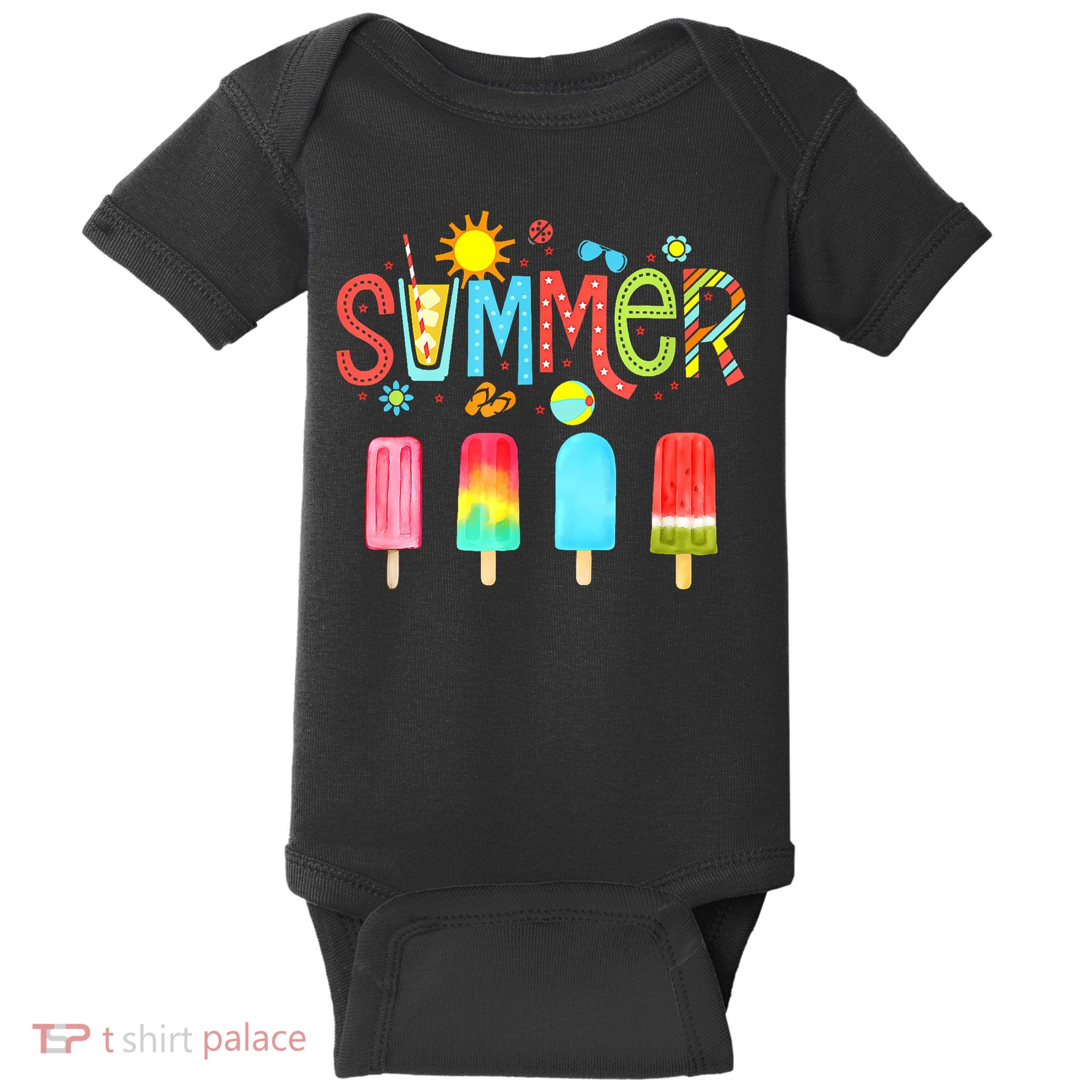 Hello Summer Vacation Ice Cream Popsicle Ice Lolly Gifts (1) Baby Bodysuit