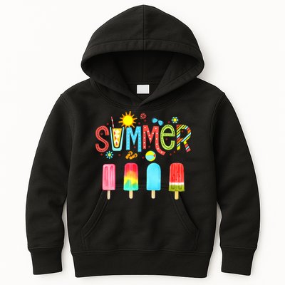 Hello Summer Vacation Ice Cream Popsicle Ice Lolly Gifts (1) Kids Hoodie
