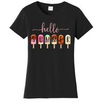 Hello Summer Vacation Ice Cream Popsicle Ice Lolly Women's T-Shirt