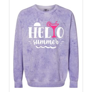 Hello Summer Vacation Fun Colorblast Crewneck Sweatshirt