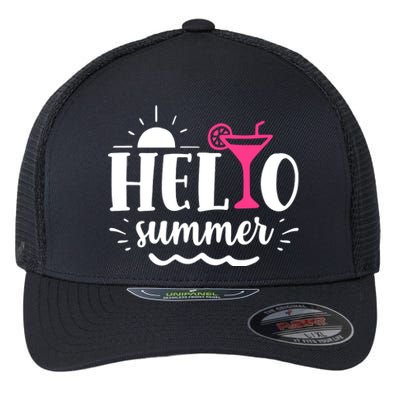 Hello Summer Vacation Fun Flexfit Unipanel Trucker Cap