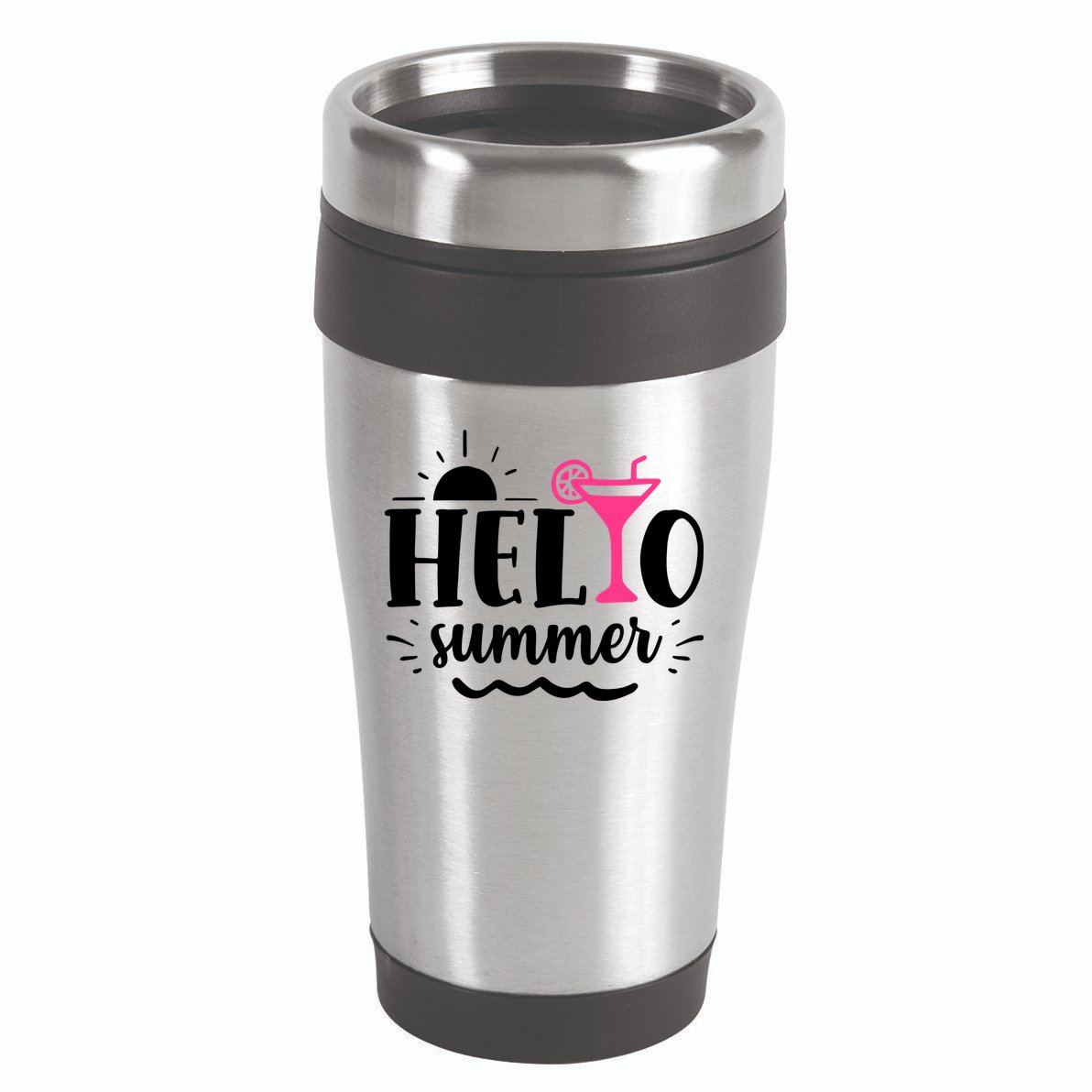 Hello Summer Vacation Fun 16oz Travel Tumbler