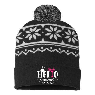 Hello Summer Vacation Fun USA-Made Snowflake Beanie