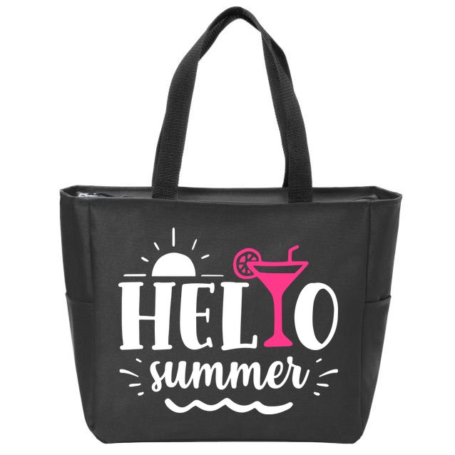 Hello Summer Vacation Fun Zip Tote Bag