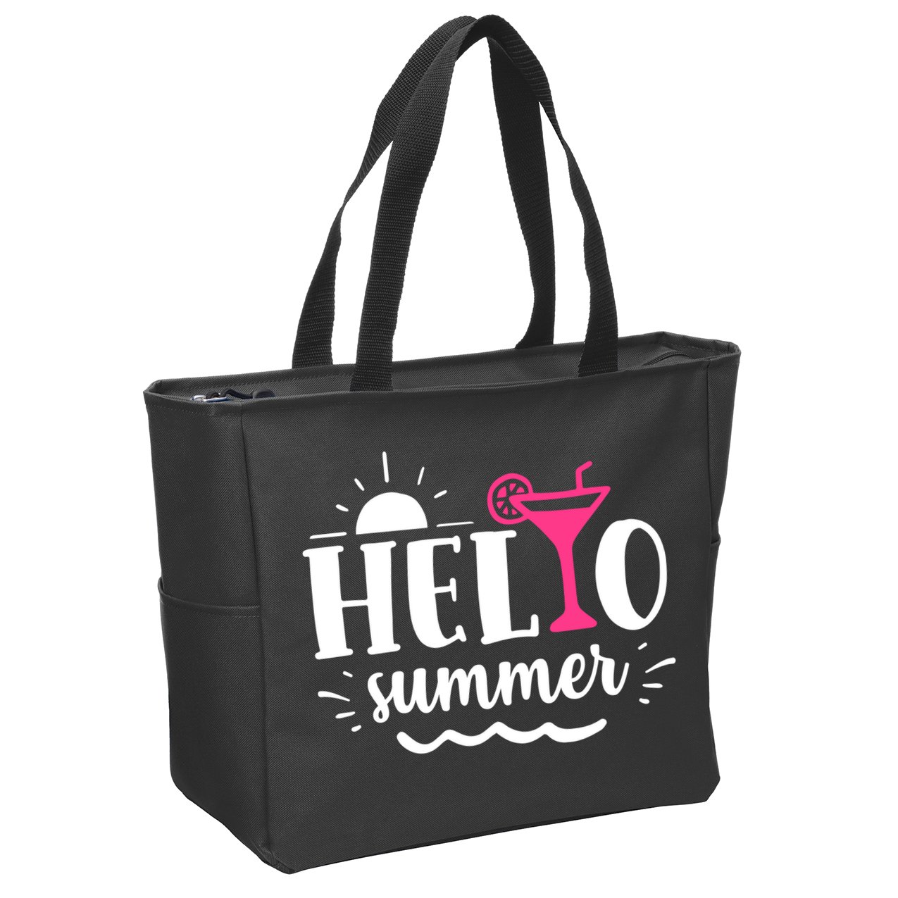 Hello Summer Vacation Fun Zip Tote Bag