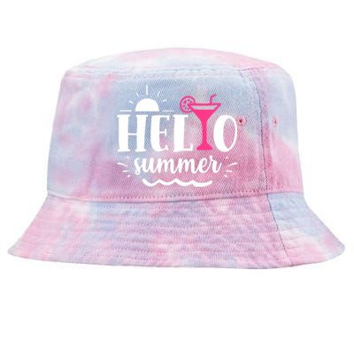 Hello Summer Vacation Fun Tie-Dyed Bucket Hat