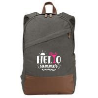 Hello Summer Vacation Fun Cotton Canvas Backpack