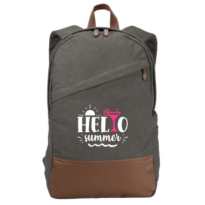 Hello Summer Vacation Fun Cotton Canvas Backpack
