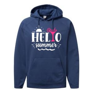 Hello Summer Vacation Fun Performance Fleece Hoodie