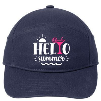 Hello Summer Vacation Fun 7-Panel Snapback Hat