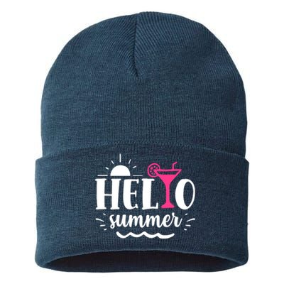 Hello Summer Vacation Fun Sustainable Knit Beanie