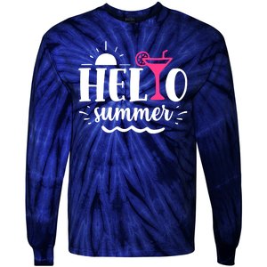 Hello Summer Vacation Fun Tie-Dye Long Sleeve Shirt